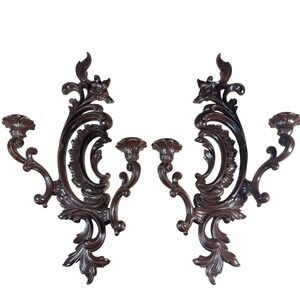 Syroco Wall Sconce 1967 Two Arm Candle Sconce 4046 Made in USA